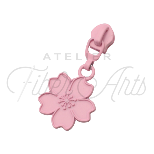 #5 Cherry Blossoms Zipper Pulls in Matte Light Pink at Atelier Fiber Arts
