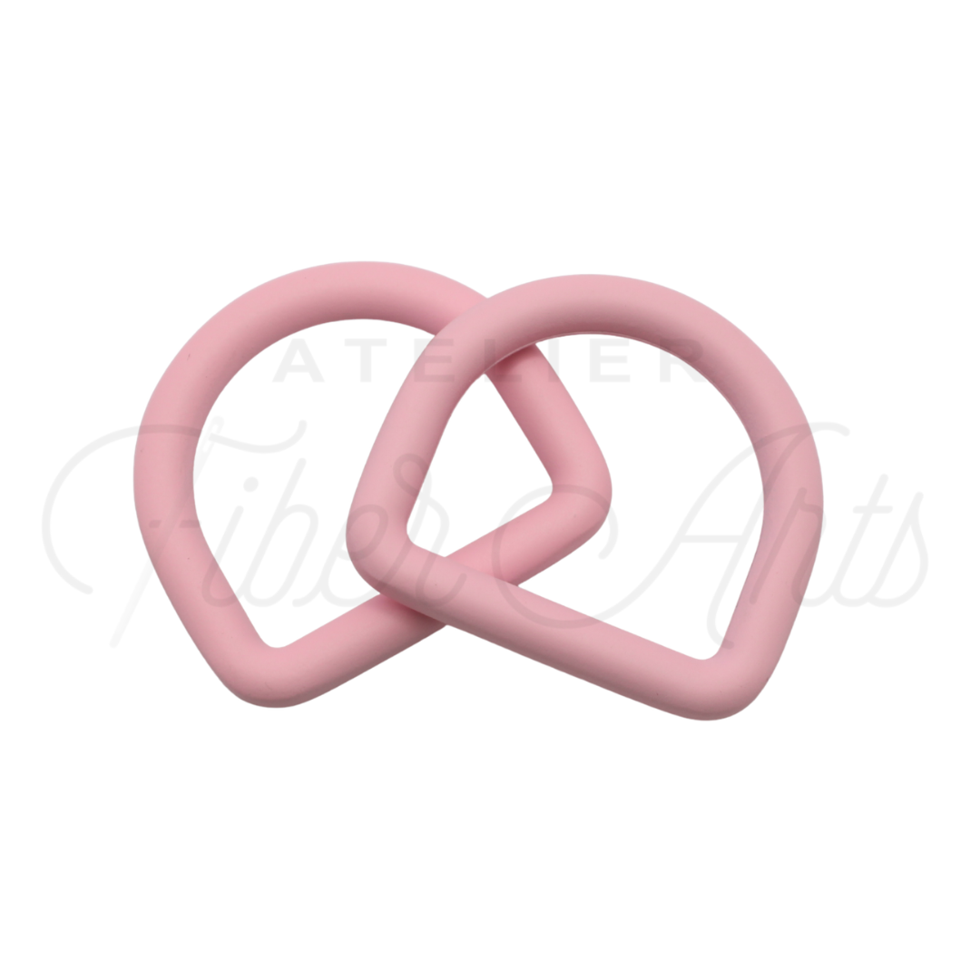 THICC(est) D-rings - 25mm (1inch) - LIGHT PINK - 2PCS at Atelier Fiber Arts