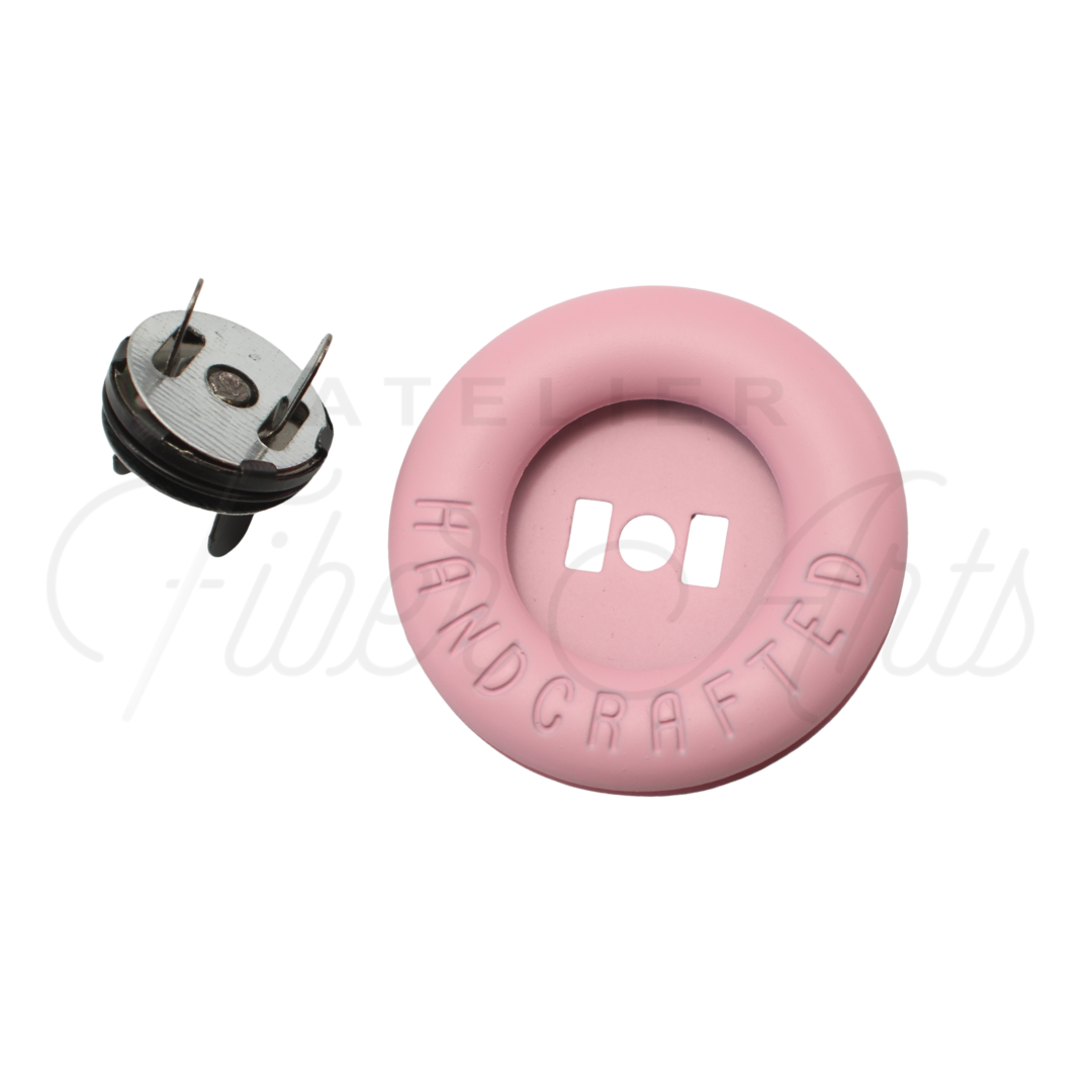 Lifesaver Handcrafted Magnetic Snap in Light Pink - 1 set at Atelier Fiber Arts