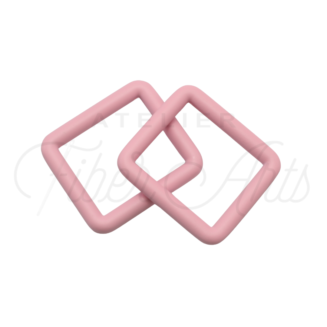 THICC(est) Rectangle Ring - 25mm (1inch) - LIGHT PINK - 4PCS at Atelier Fiber Arts