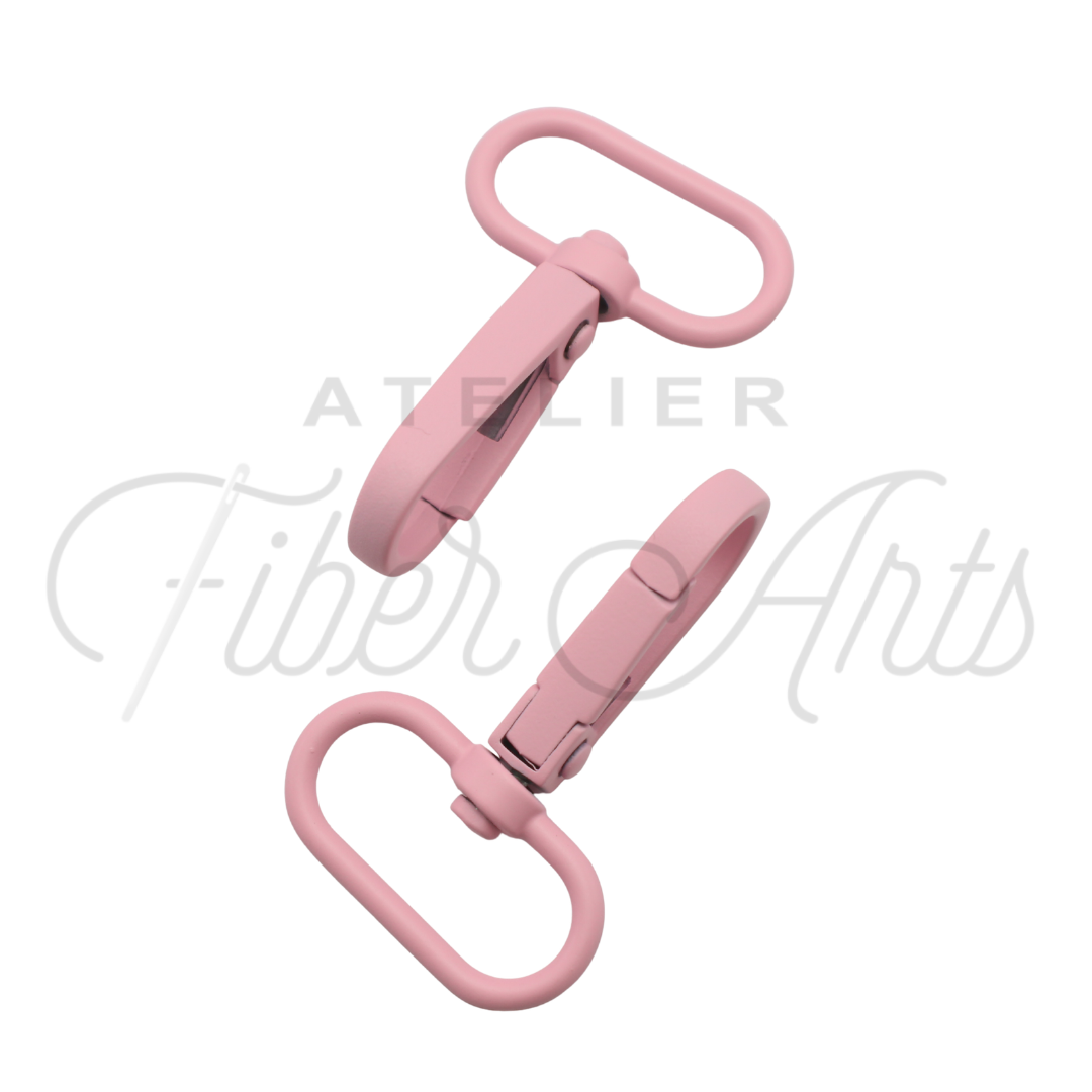 Swivel Hooks - Oval Bottom - 25mm (1in) - Light Pink - 2 pcs at Atelier Fiber Arts