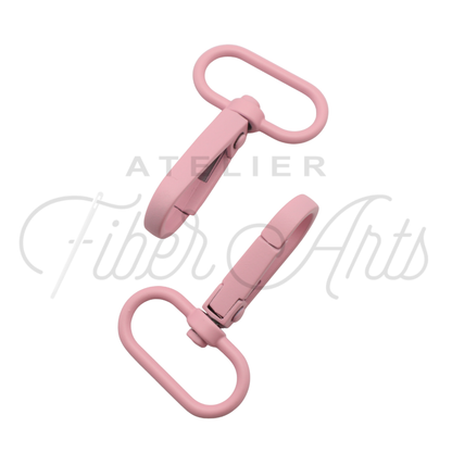 Swivel Hooks - Oval Bottom - 25mm (1in) - Light Pink - 2 pcs at Atelier Fiber Arts