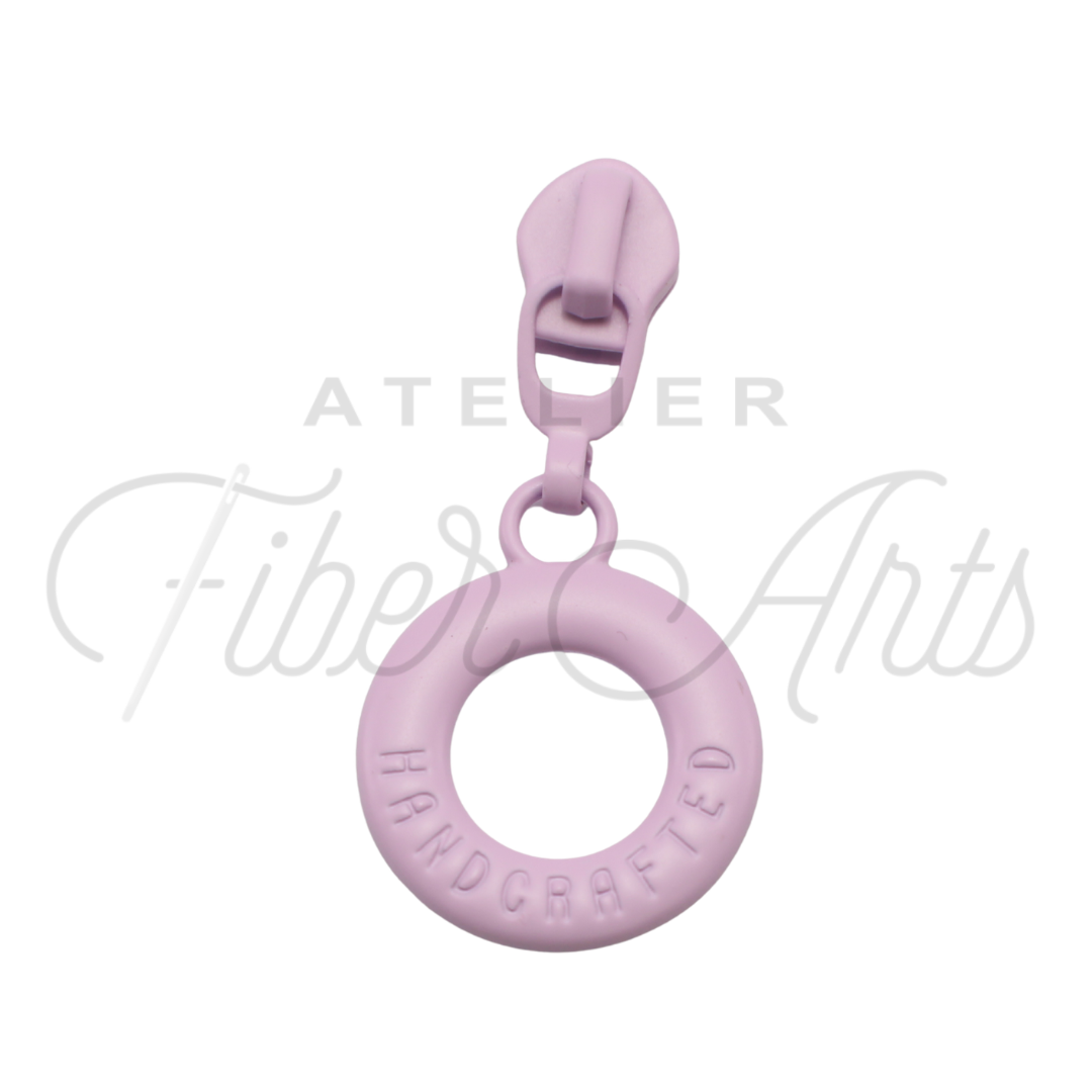 #5 Lifesaver Handcrafted Zipper Pull in Lilac at Atelier Fiber Arts