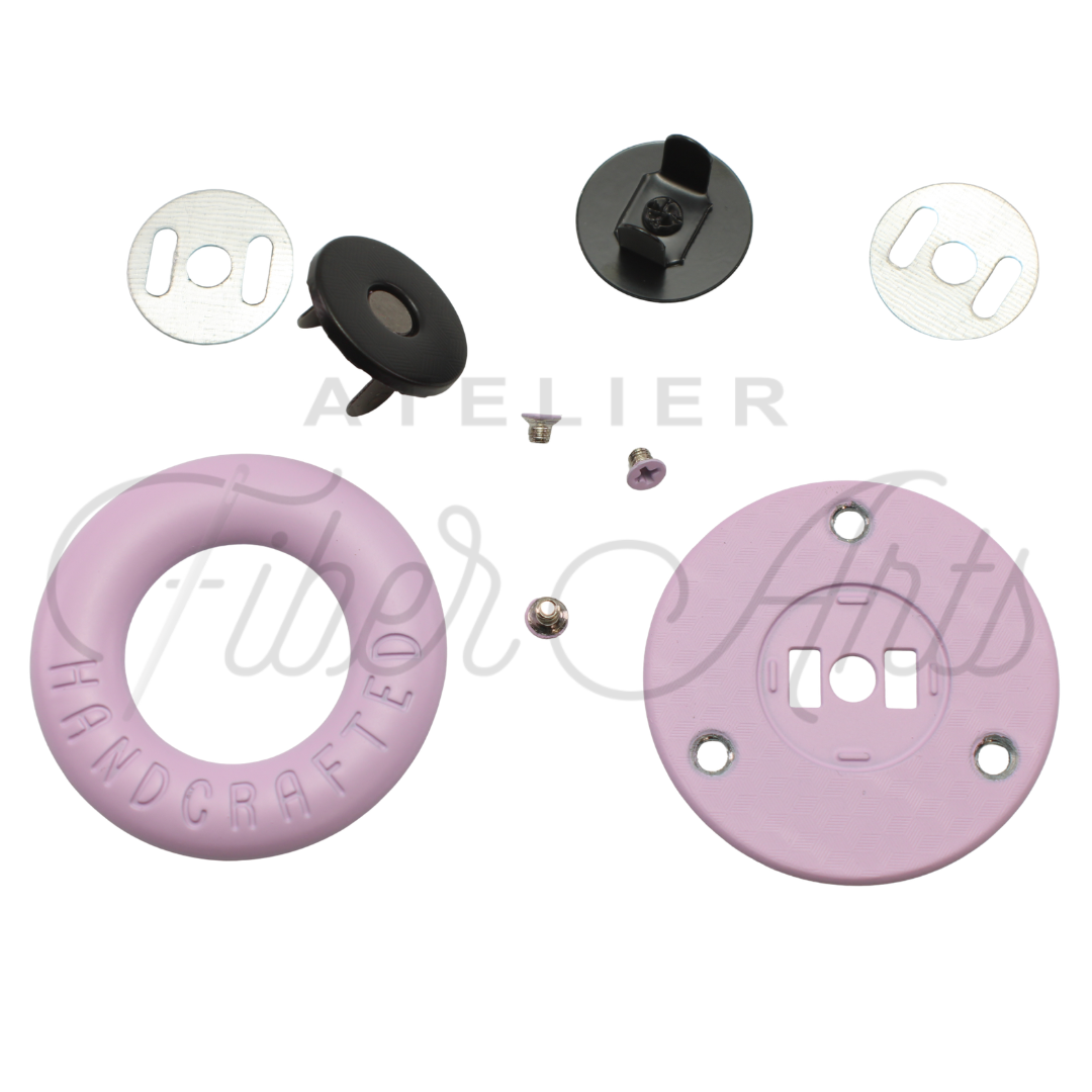 Lifesaver Handcrafted Magnetic Snap in Lilac - 1 set at Atelier Fiber Arts