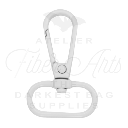 Swivel Hooks - Oval Bottom - 25mm (1in) - WHITE - 2 pcs at Atelier Fiber Arts