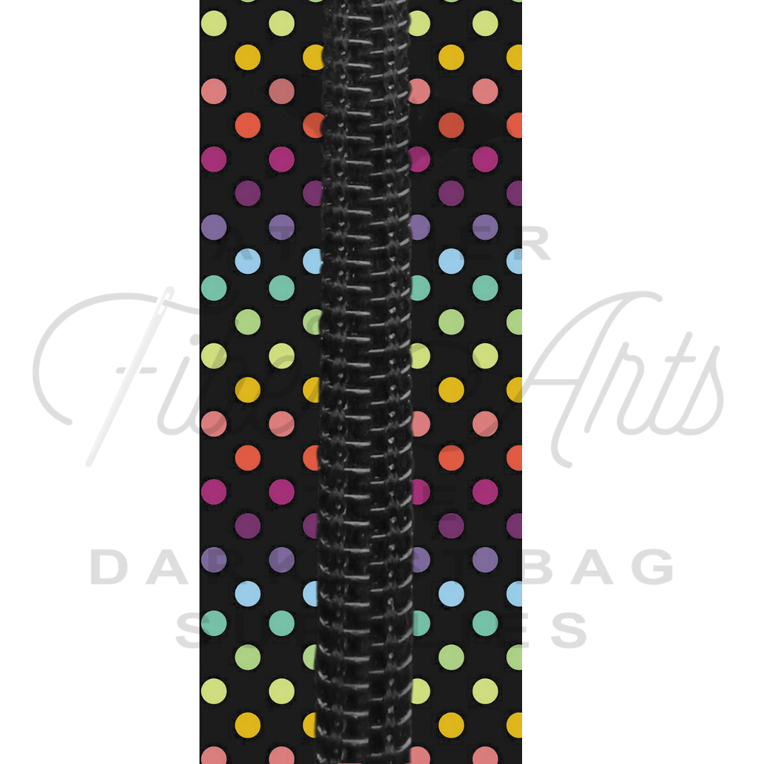 PRE-SALE #5 Zipper - Multicolour Dots - BLK Teeth at Atelier Fiber Arts