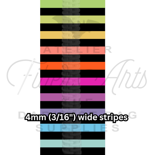 PRE-SALE #5 Zipper - Multicolour Stripes - DTM Teeth at Atelier Fiber Arts