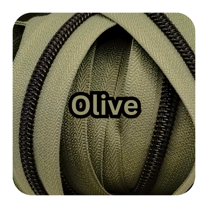 #5 Zipper - Olive - by the meter Atelier Fiber Arts