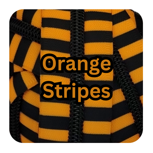 #5 Zipper - Orange Stripes - by the meter Atelier Fiber Arts