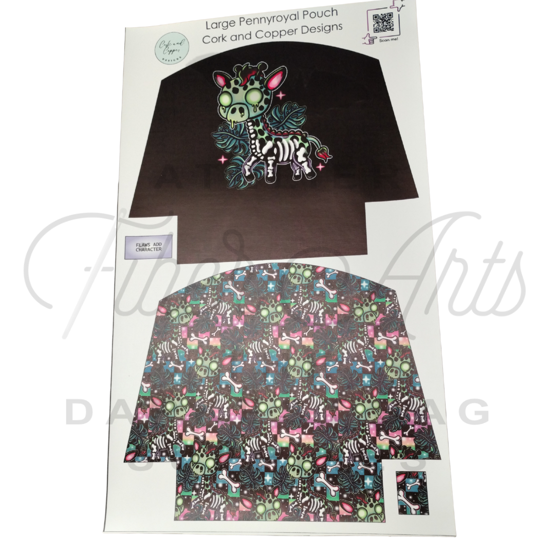 Pennyroyal Pouch - Cut and Sew - Large - Smooth Finish - Giraffe at Cork and Copper Designs