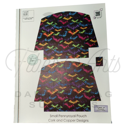 Pennyroyal Pouch - Cut and Sew - Small - Smooth Finish - Neon Bats at Cork and Copper Designs