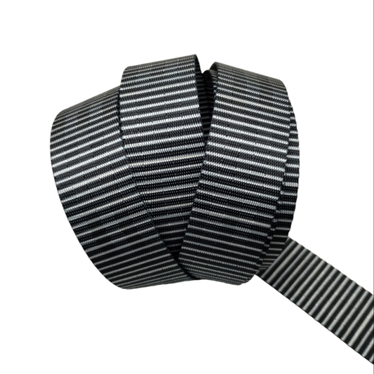 IN PRODUCTION Webbing - Pin Stripes - 25mm (1in) sold by the meter at Atelier Fiber Arts