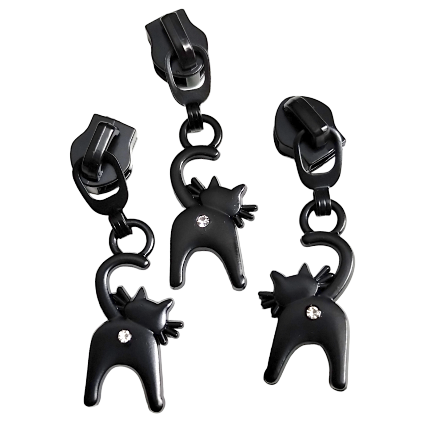 IN PRODUCTION #5 Twinkle Toot Zipper Pulls in Matte Black at Atelier Fiber Arts