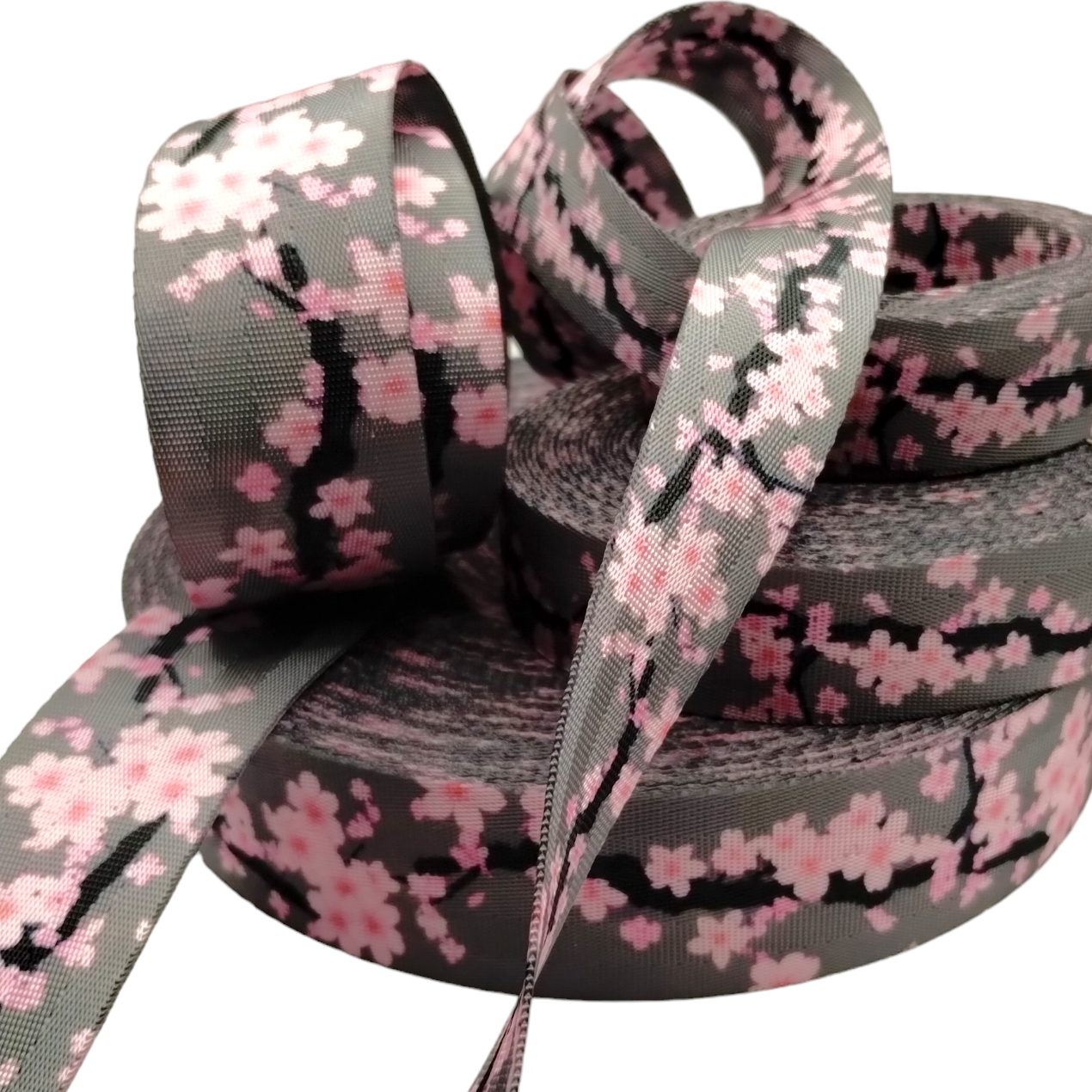 New Cherry Blossom Webbing - 2 sizes, sold by the meter Atelier Fiber Arts