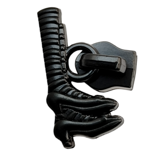 #5 Pair O Legs Nylon Zipper Pulls Matte Black - 3pcs Atelier Fiber Arts