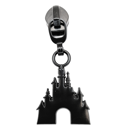 #5 D Castle Nylon Zipper Pulls in Matte Black - 3pcs Atelier Fiber Arts
