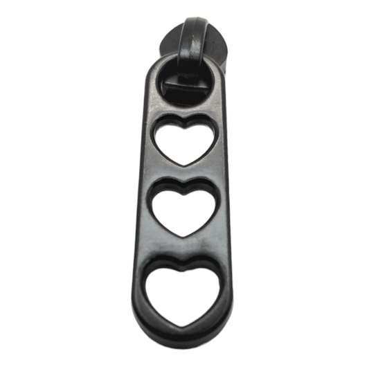 #3 Three Hearts Nylon Zipper Pulls - 3pcs Atelier Fiber Arts
