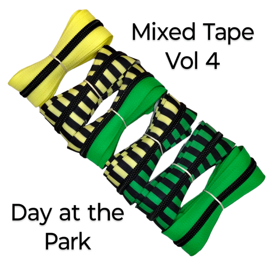 Zipper Bundle - MIX TAPE - VOL 4 - Day at the Park - 1m x 6pcs Atelier Fiber Arts