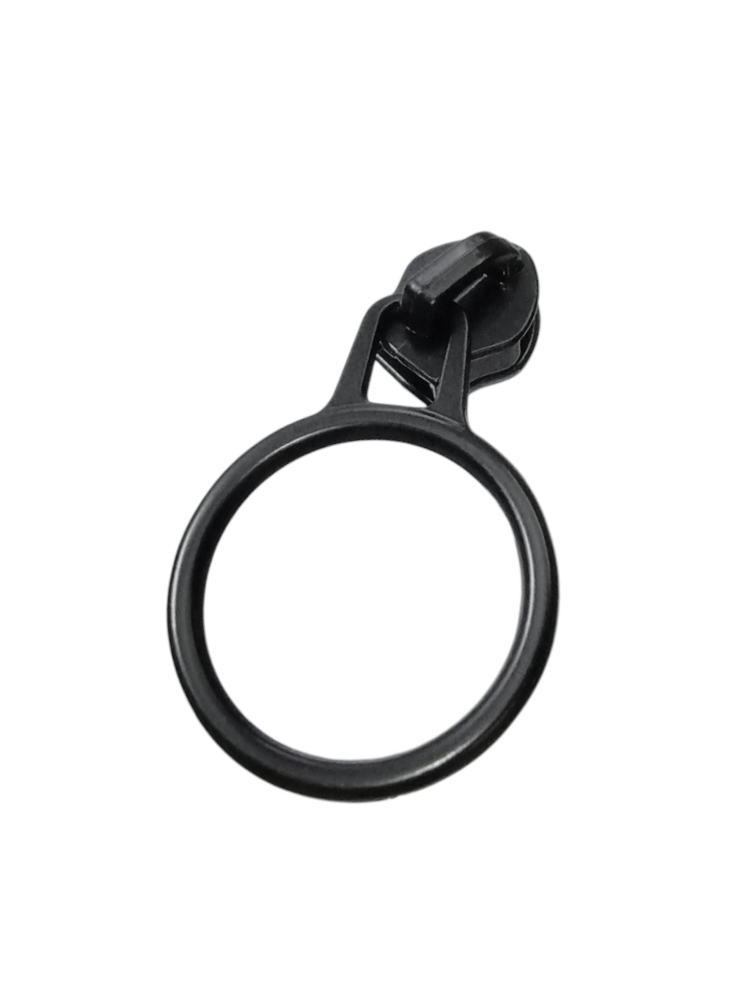 #5 Large Ring Zipper Pulls in Matte Black at Atelier Fiber Arts