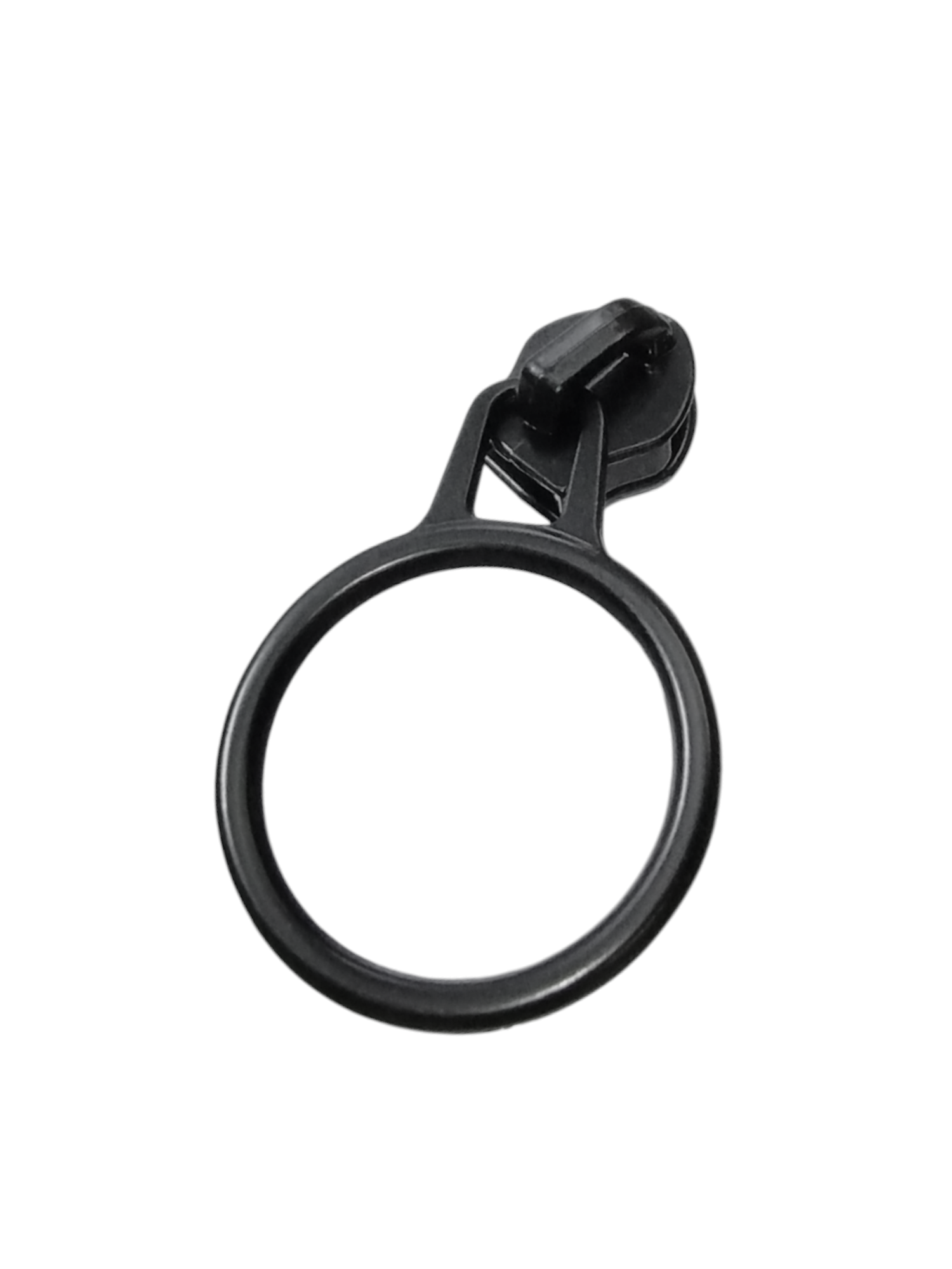 #5 Large Ring Zipper Pulls in Matte Black at Atelier Fiber Arts