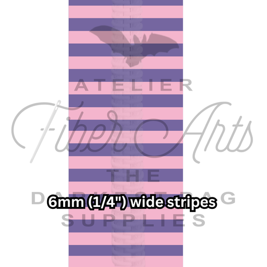 PRE-SALE #5 Zipper - Pink and Purple Stripes - DTM Teeth at Atelier Fiber Arts