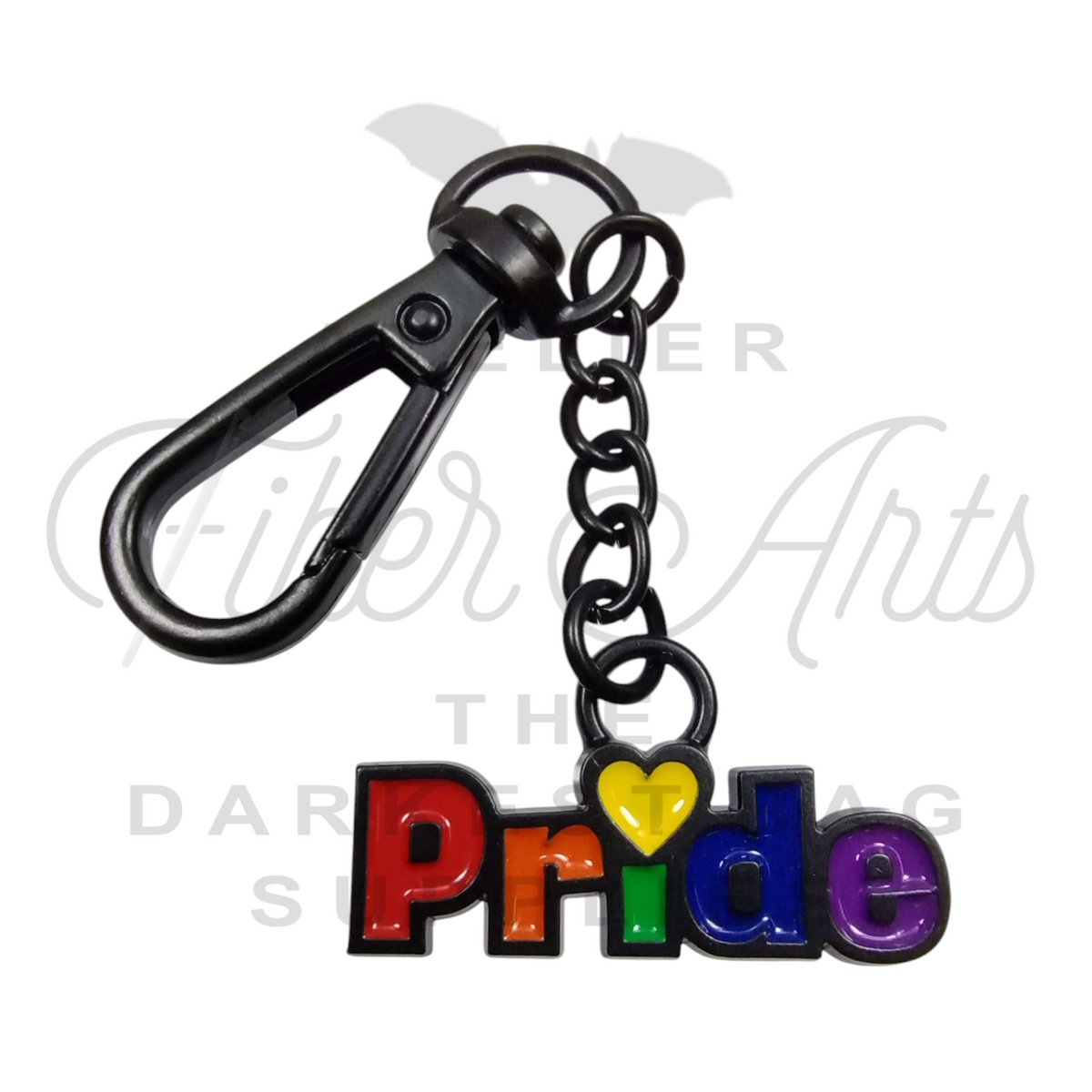 Alpha Keychains String Pride Pride Keychain/Charm in Matte Black and Rainbow Enamel – Atelier Fiber Arts