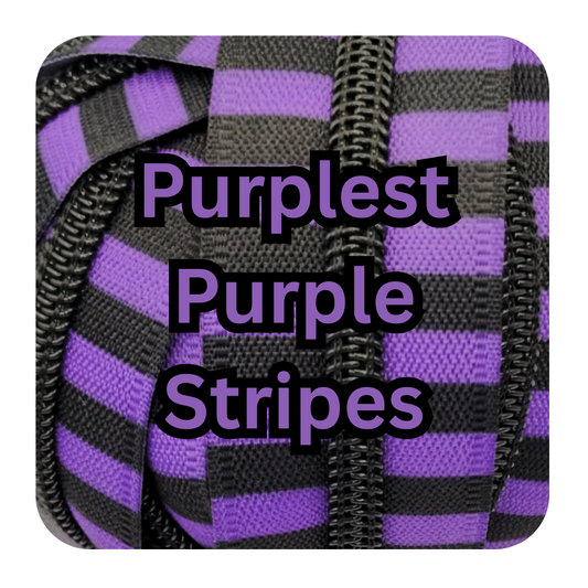 #5 Zipper - Purplest Purple Stripes - by the meter Atelier Fiber Arts