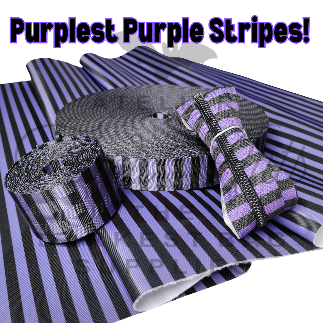 Waterproof Oxford - Purplest Purple Stripes at Atelier Fiber Arts