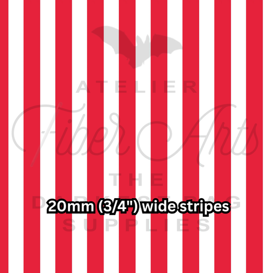 PRE-SALE Waterproof Oxford - Red and White Stripes at Atelier Fiber Arts