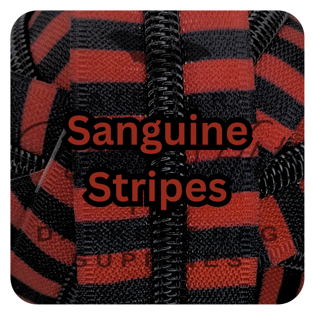 Sanguine and Black Stripes with Black Teeth WHOLESALE at Atelier Fiber Arts