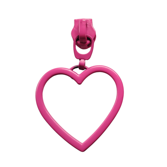 #5 Large Heart Zipper Pulls in Sassy Pink at Atelier Fiber Arts