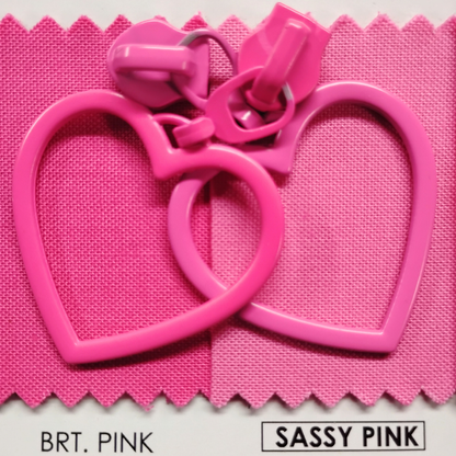#5 Large Heart Zipper Pulls in Sassy Pink at Atelier Fiber Arts