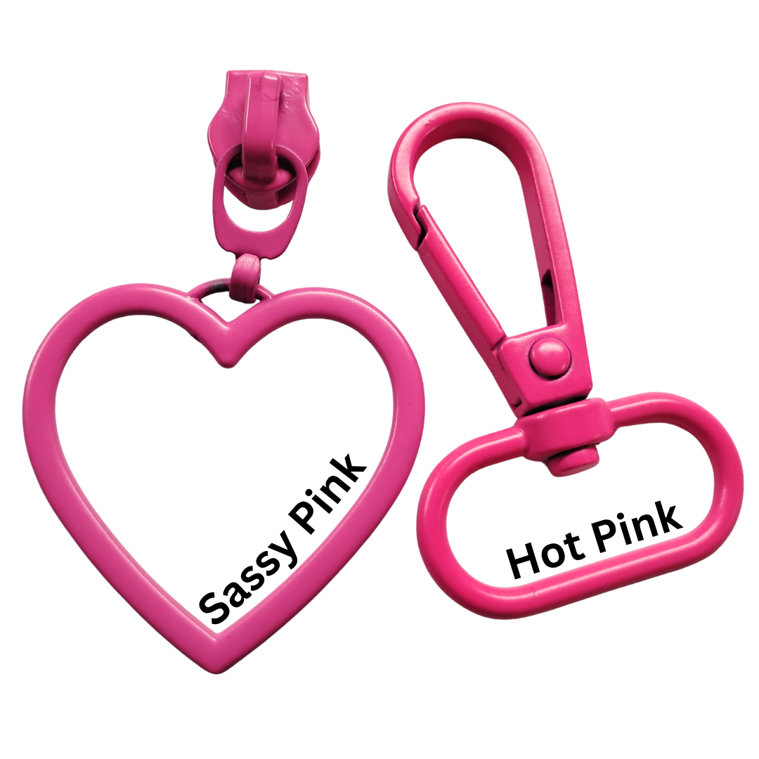 #5 Large Heart Zipper Pulls in Sassy Pink at Atelier Fiber Arts