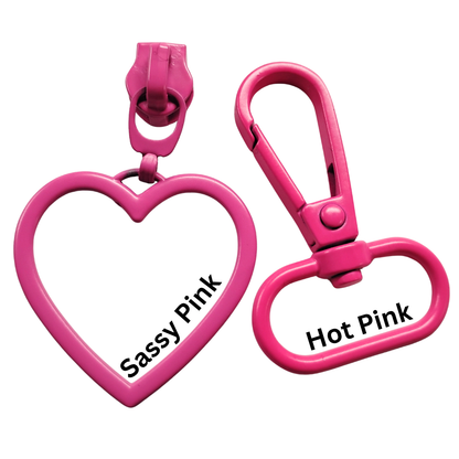 #5 Large Heart Zipper Pulls in Sassy Pink at Atelier Fiber Arts