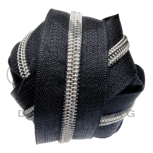 #5 Zipper - Black - Steel Teeth at Atelier Fiber Arts