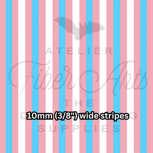 PRE-SALE Waterproof Oxford - Trans Pride Stripes at Atelier Fiber Arts