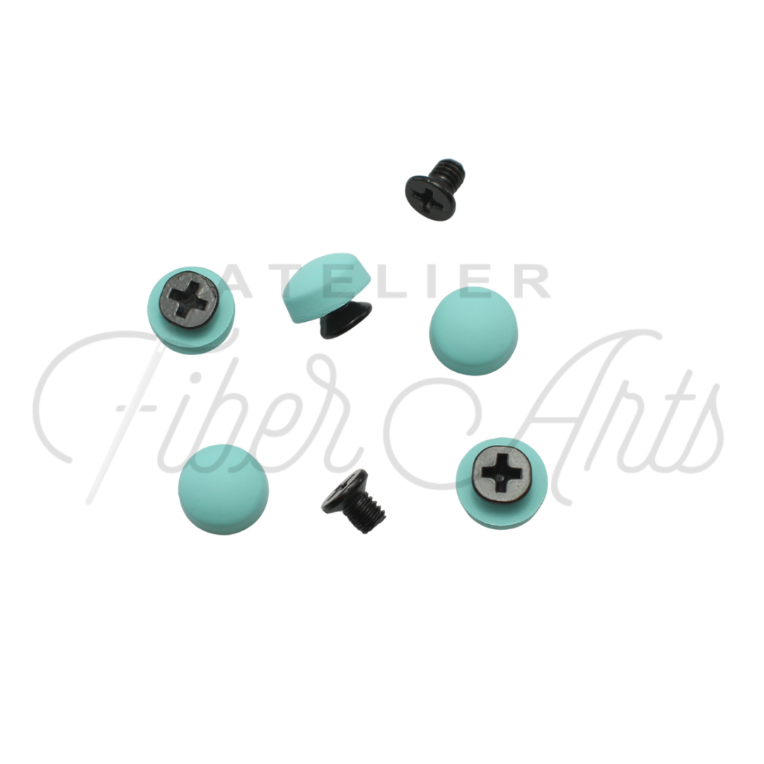 Rounded Chicago Screws - Turquoise - 5-pk at Atelier Fiber Arts