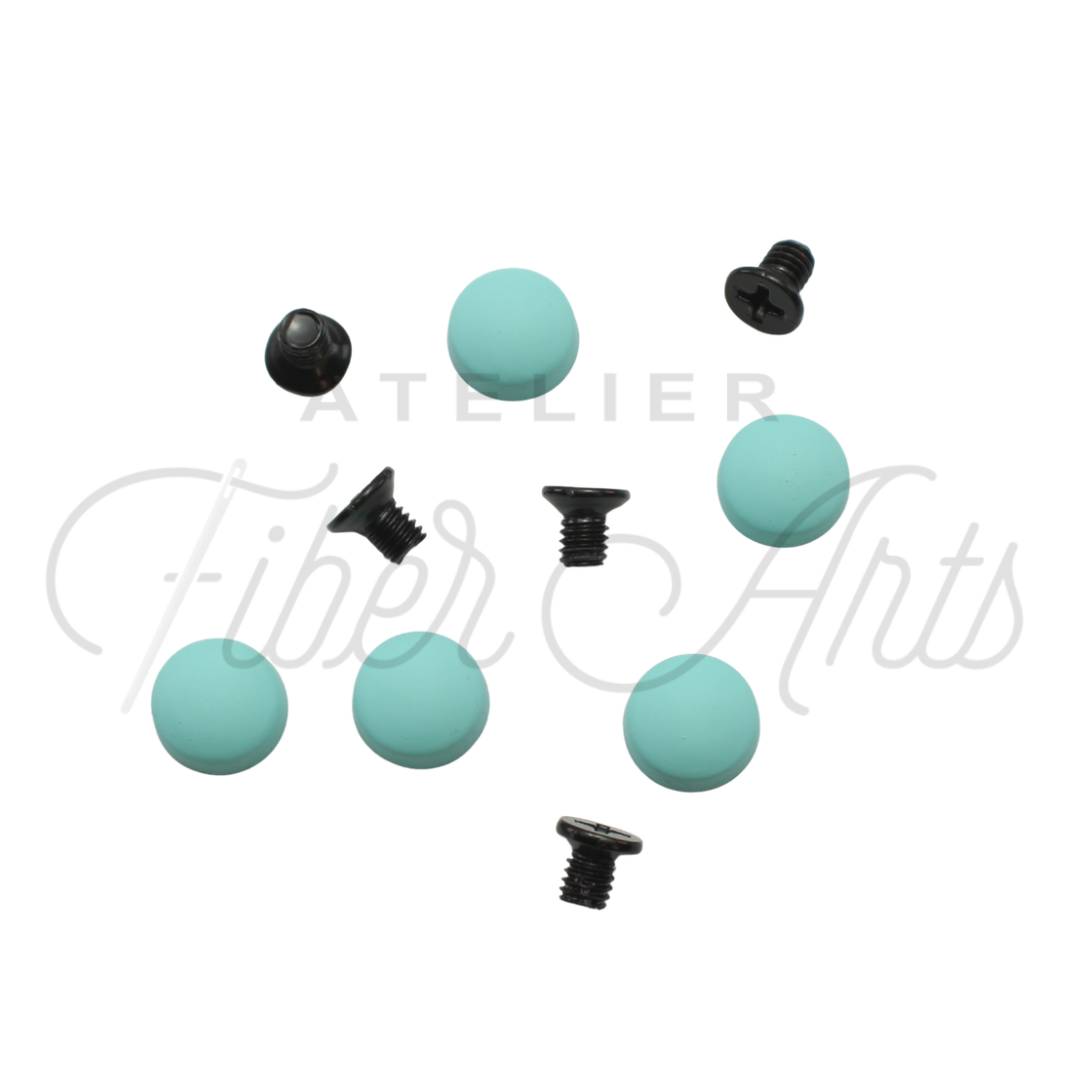 Rounded Chicago Screws - Turquoise - 5-pk at Atelier Fiber Arts
