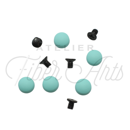 Rounded Chicago Screws - Turquoise - 5-pk at Atelier Fiber Arts