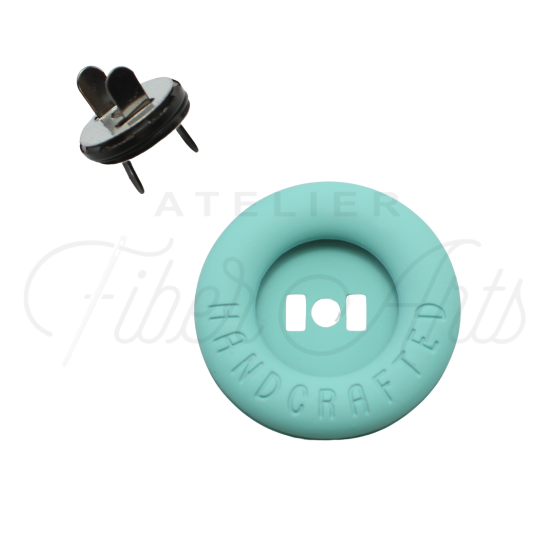 Lifesaver Handcrafted Magnetic Snap in Turquoise - 1 set at Atelier Fiber Arts