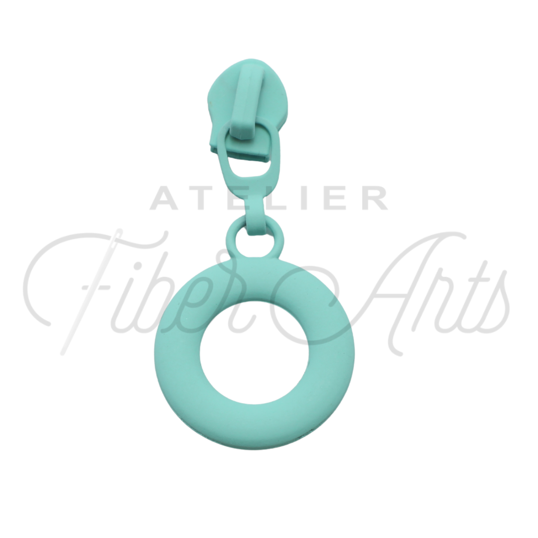 #5 Lifesaver Zipper Pull in Turquoise at Atelier Fiber Arts