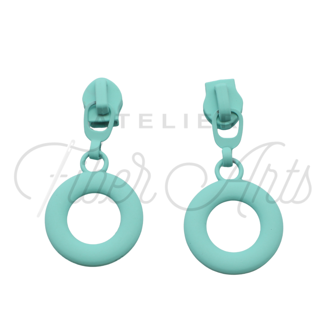 #5 Lifesaver Zipper Pull in Turquoise at Atelier Fiber Arts