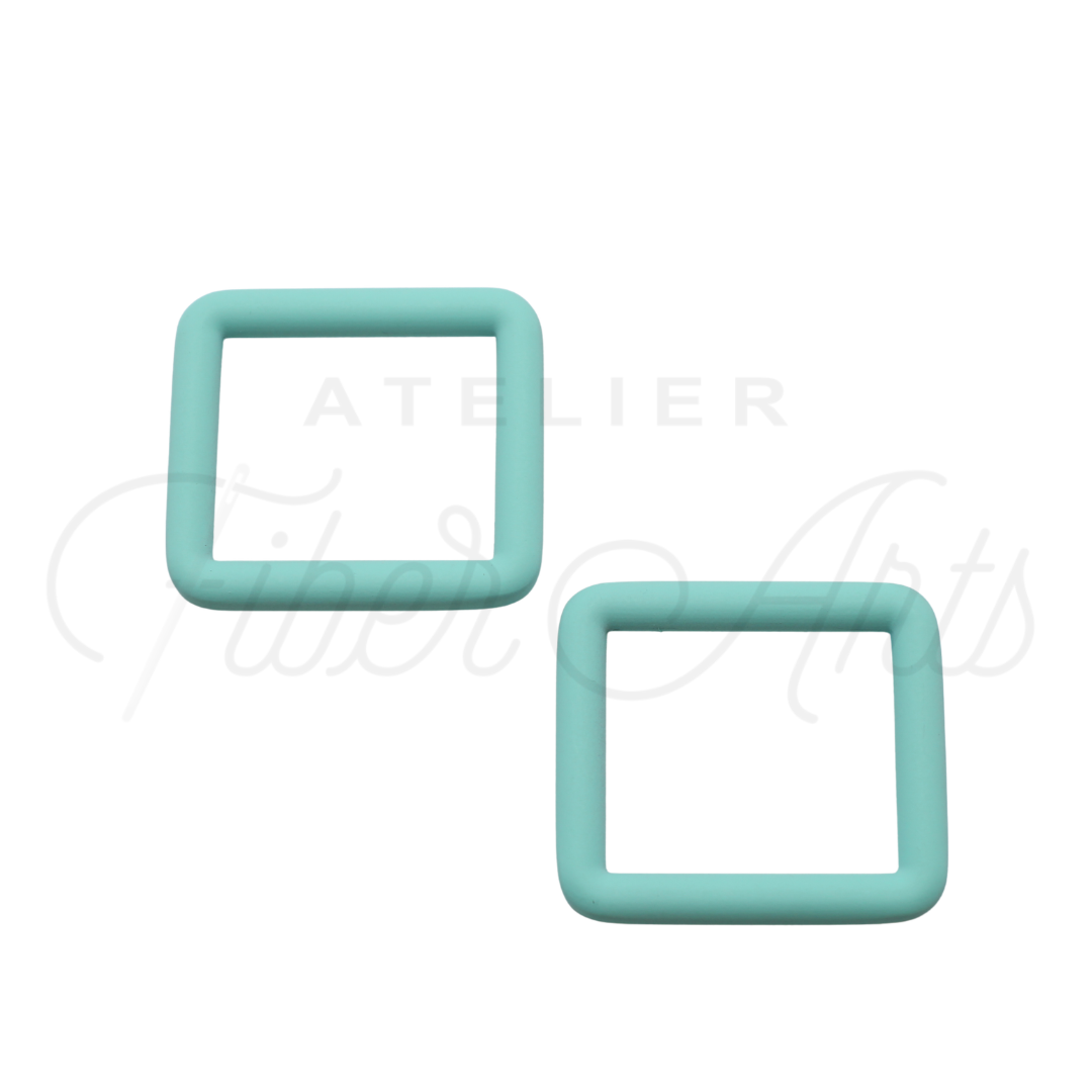 THICC(est) Rectangle Ring - 25mm (1inch) - TURQUOISE - 4PCS at Atelier Fiber Arts