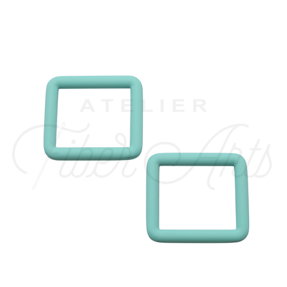 THICC(est) Rectangle Ring - 25mm (1inch) - TURQUOISE - 4PCS at Atelier Fiber Arts