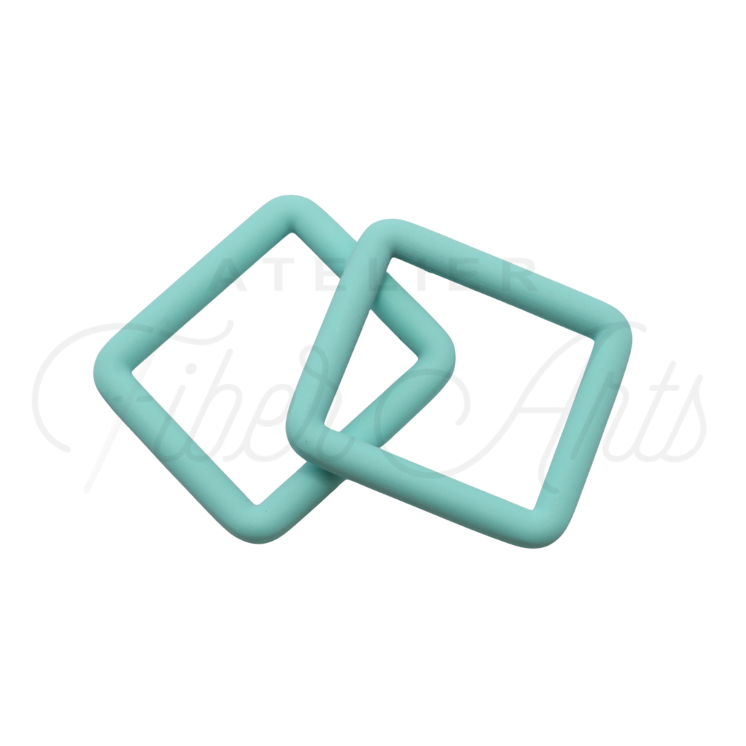 THICC(est) Rectangle Ring - 25mm (1inch) - TURQUOISE - 4PCS at Atelier Fiber Arts