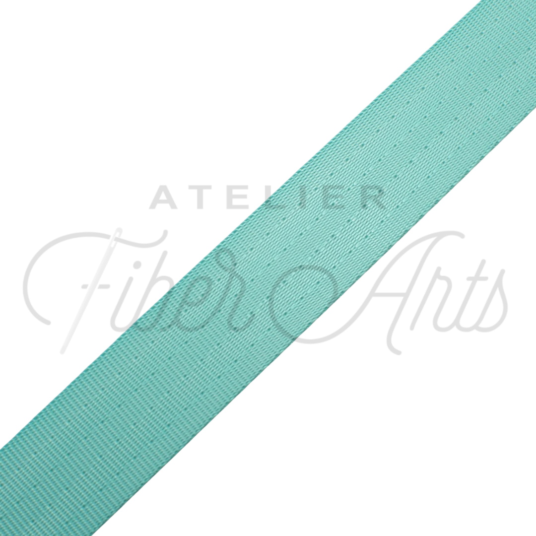 Webbing - TURQUOISE - 25mm (1in) sold by the meter at Atelier Fiber Arts
