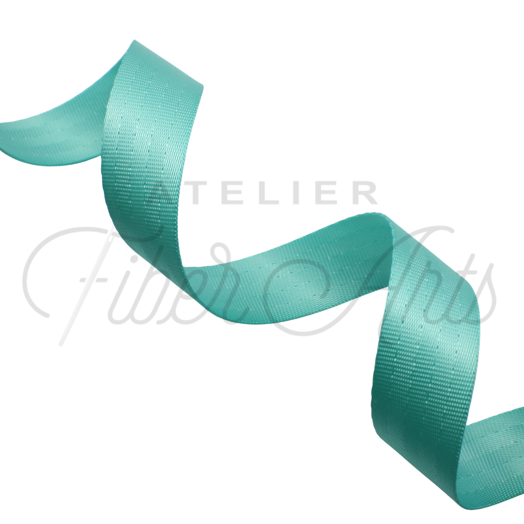 Webbing - TURQUOISE - 25mm (1in) sold by the meter at Atelier Fiber Arts
