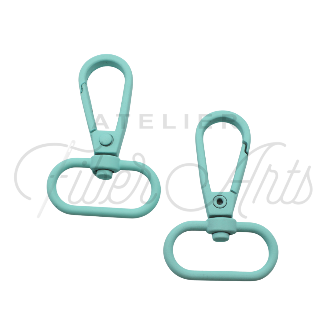 Swivel Hooks - Oval Bottom - 25mm (1in) - Turquoise - 2 pcs at Atelier Fiber Arts