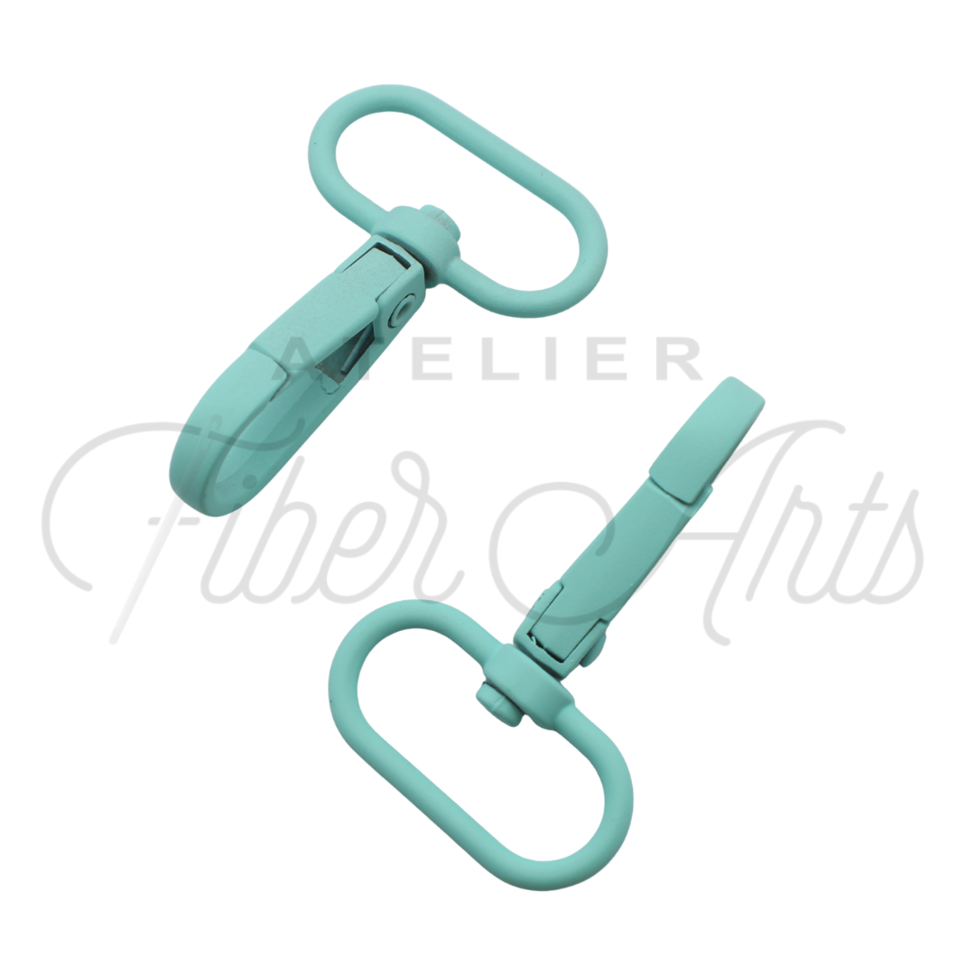 Swivel Hooks - Oval Bottom - 25mm (1in) - Turquoise - 2 pcs at Atelier Fiber Arts