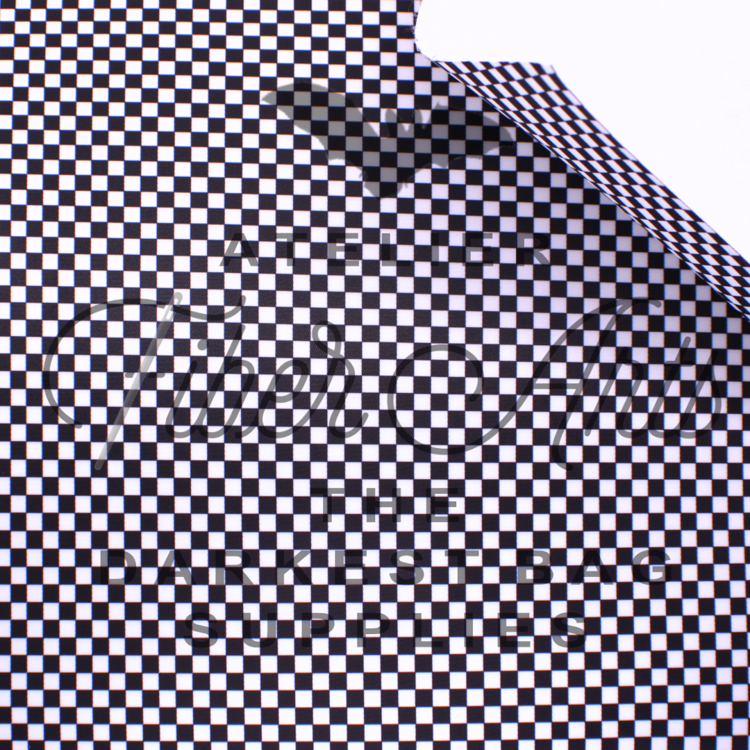 Waterproof Oxford - Black and White Checkerboard at Atelier Fiber Arts